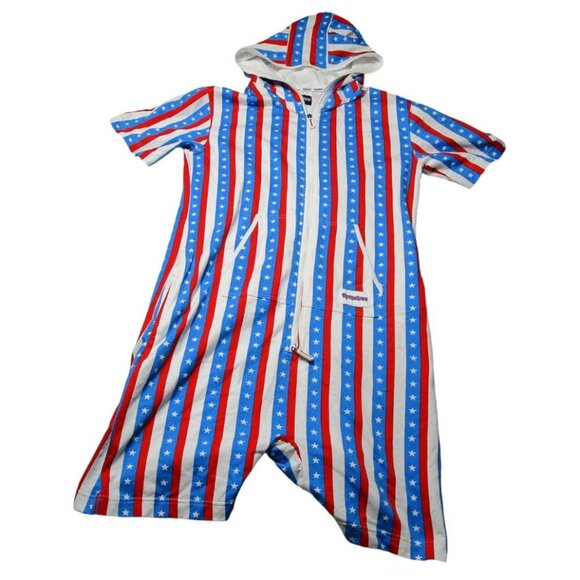 Tipsy Elves Tipsyeleves Men's Size - L Red White Blue America One Piece Jumpsuit - Picture 1 of 7